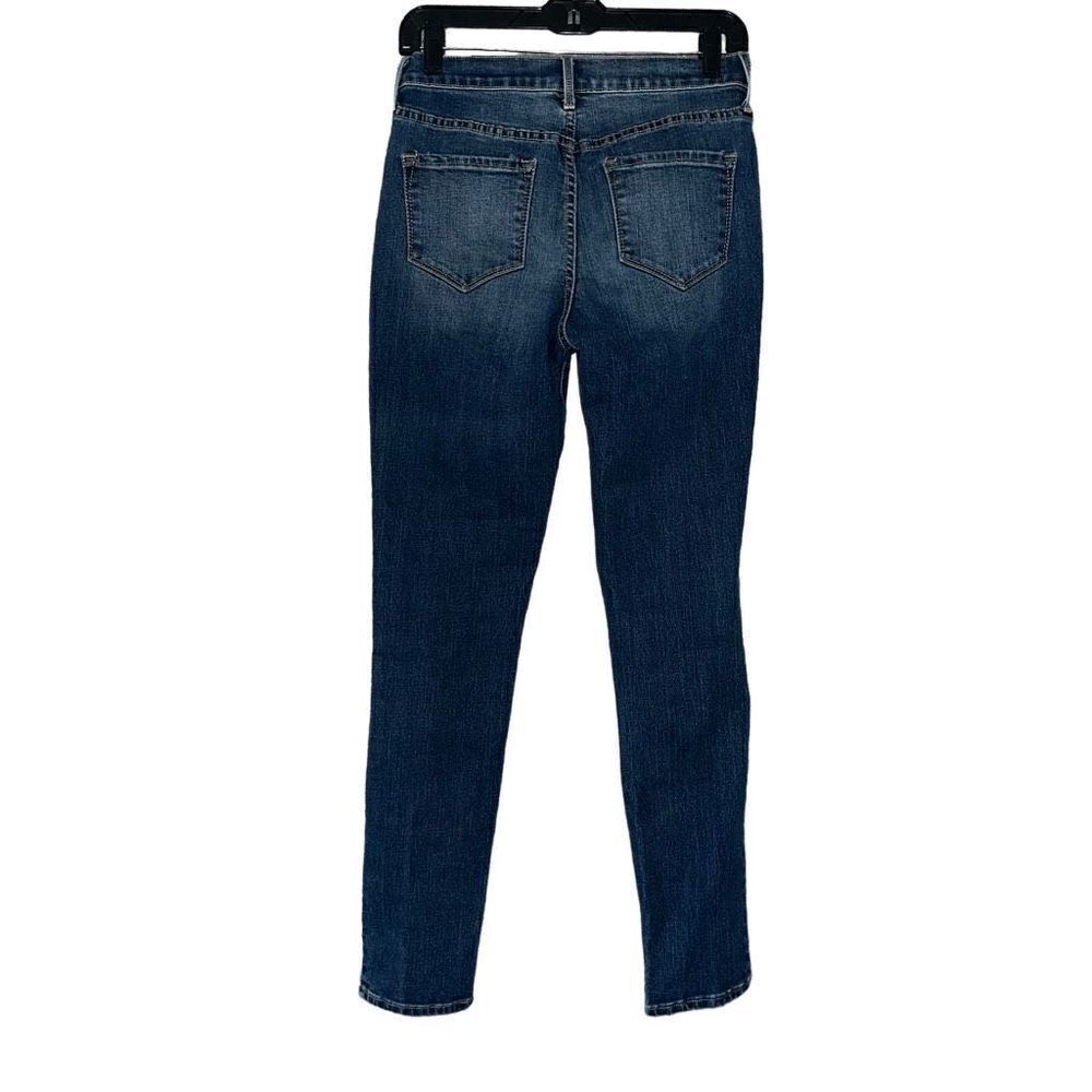 Old Navy Curvy Profile Mid-Rise Skinny Jeans Blue Medium Wash Distressed Size 4
